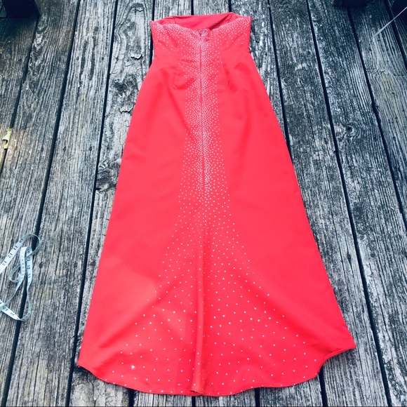 Red Rhinestoned Junior Prom Gown - Picture 3 of 15